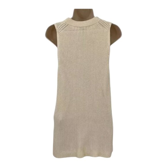 J.Crew Crew Sleeveless Knitted Sweater Vest Tunic XS Merino Wool Blend Ivory - Picture 3 of 9
